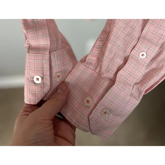 Southern Tide Plaid Trim Fit Button Down Long Sleeve Shirt Size Medium Cotton - Picture 9 of 10